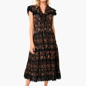 Ulla Johnson Minuit Jaqueline Midi Dress Size